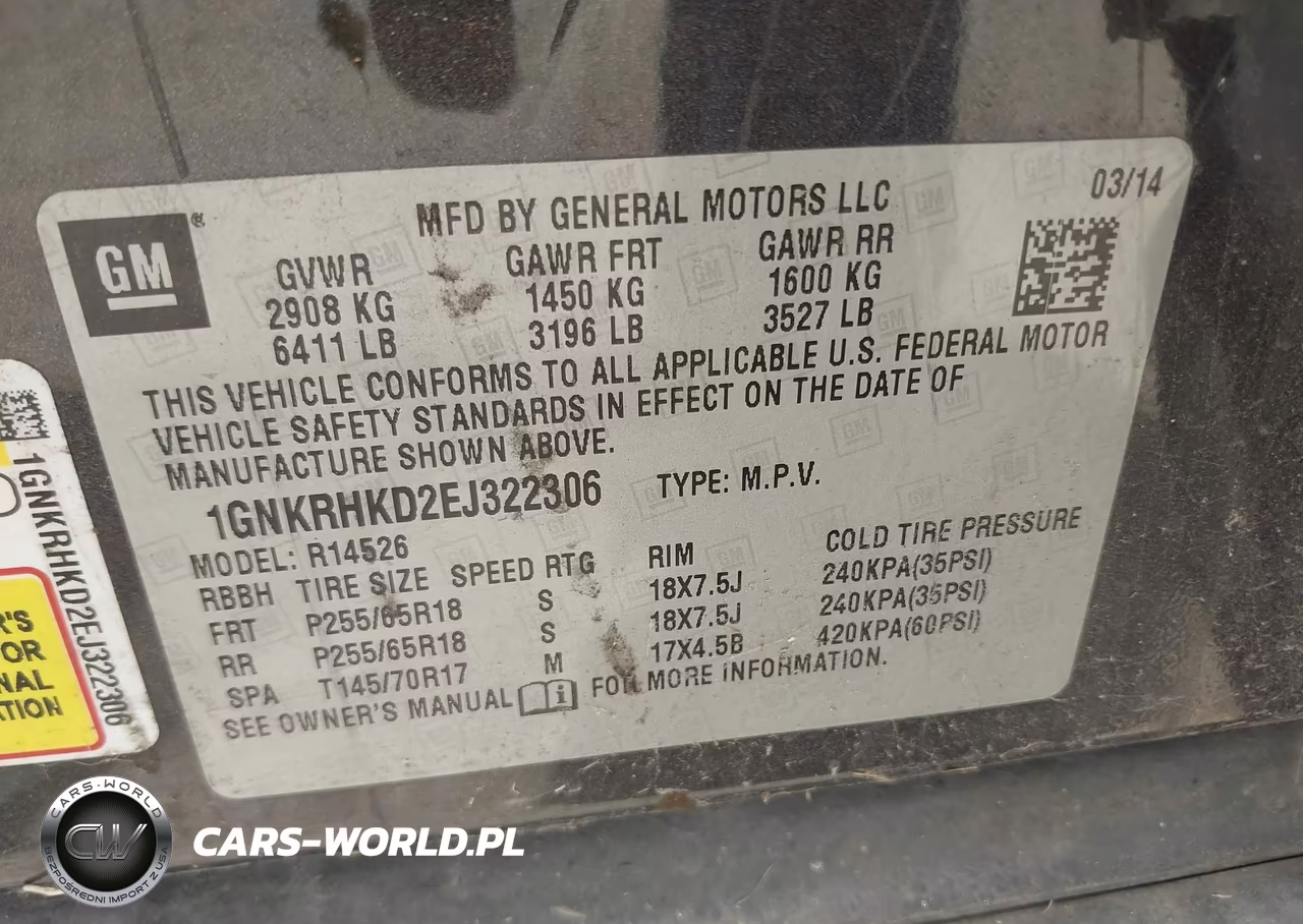 2014 Chevrolet Traverse 2Lt VIN:1GNKRHKD2EJ322306 - 9