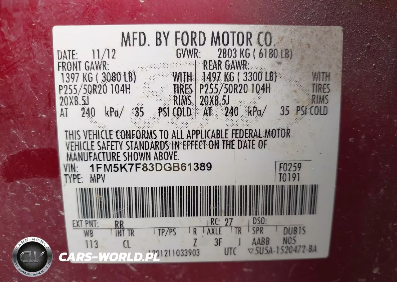2013 Ford Explorer Limited VIN:1FM5K7F83DGB61389 - 9