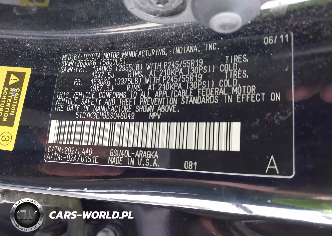 2011 Toyota Highlander Limited V6 VIN:5TDYK3EH9BS046049 - 9