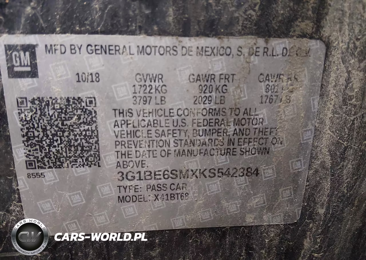 2019 Chevrolet Cruze Lt VIN:3G1BE6SMXKS542384 - 9