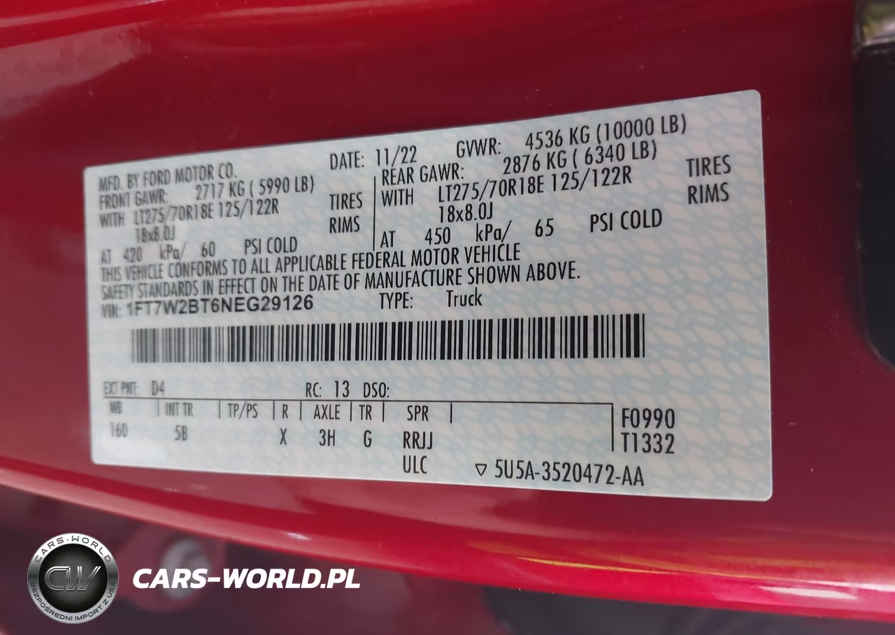 2022 Ford F-250 Lariat VIN:1FT7W2BT6NEG29126 - 9