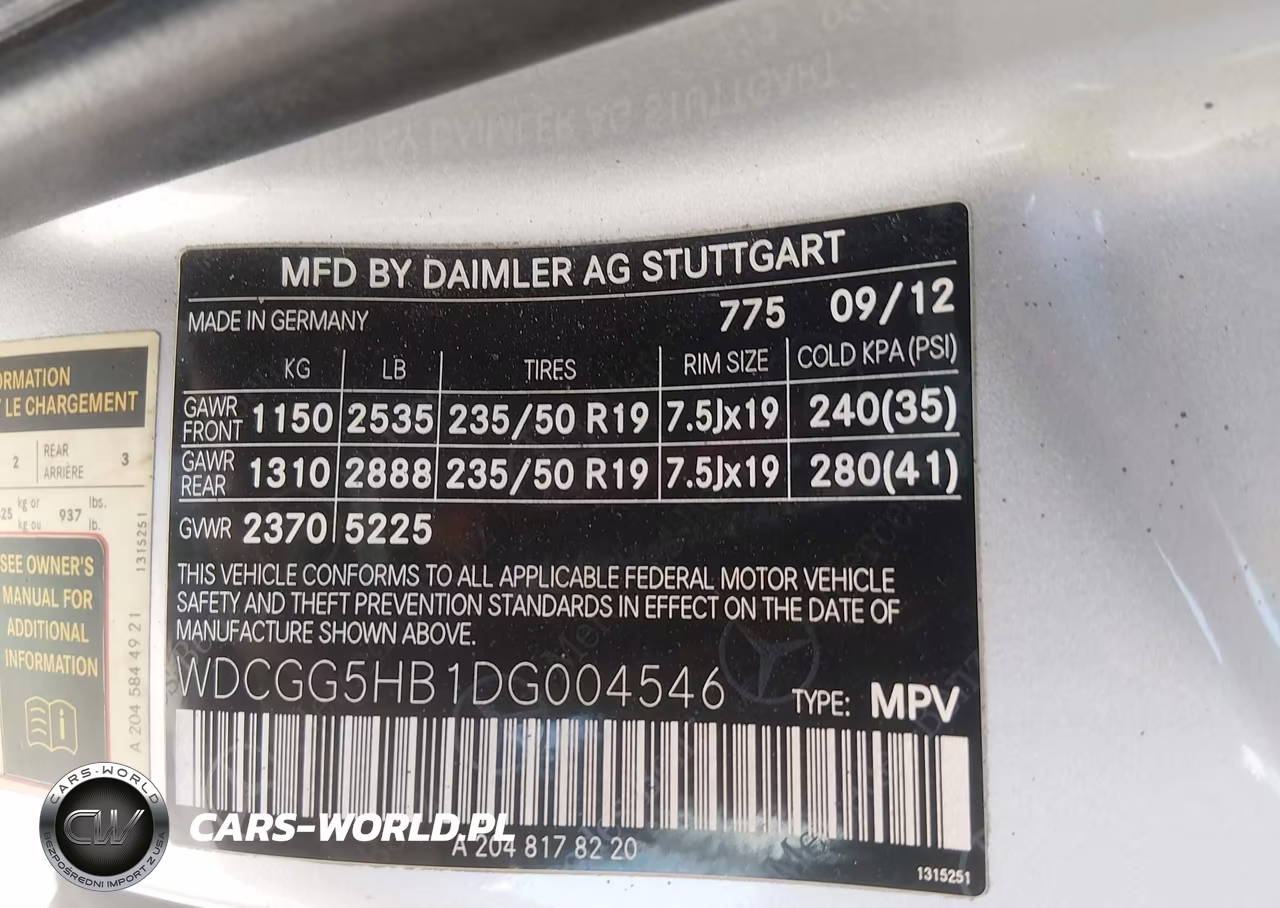 2013 Mercedes-Benz Glk 350 VIN:WDCGG5HB1DG004546 - 9