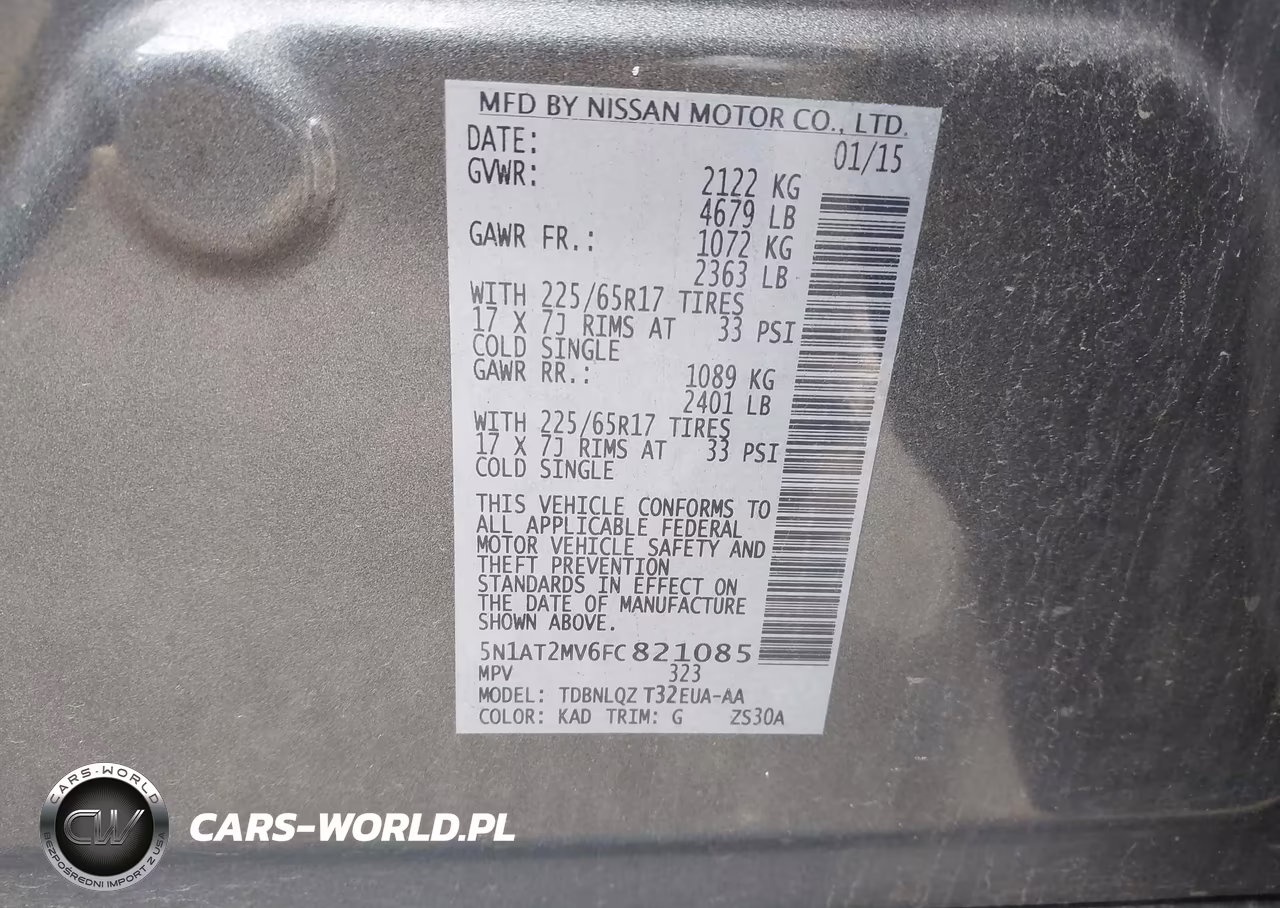 2015 Nissan Rogue Sv VIN:5N1AT2MV6FC821085 - 9