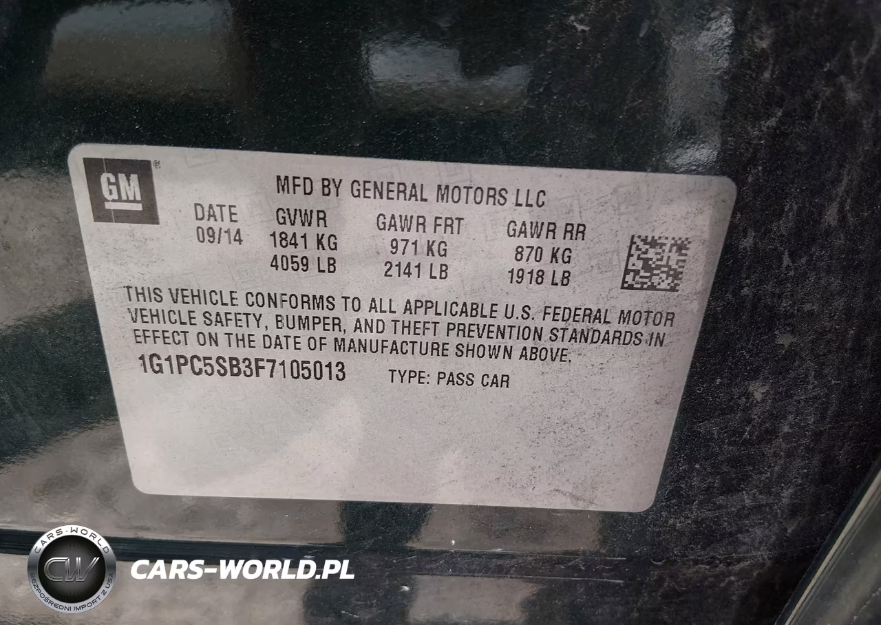 2015 Chevrolet Cruze 1Lt Auto VIN:1G1PC5SB3F7105013 - 9