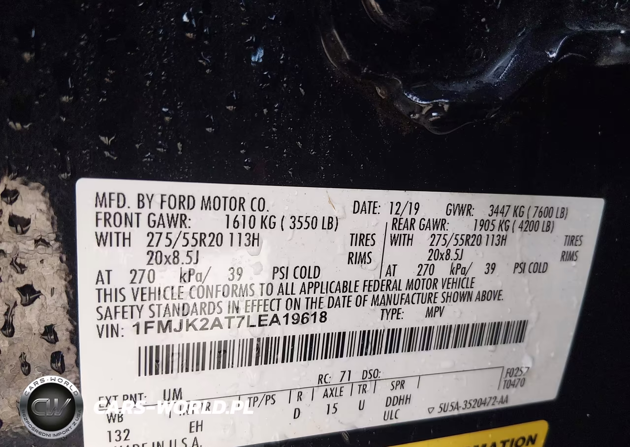 2020 Ford Expedition Limited Max VIN:1FMJK2AT7LEA19618 - 9