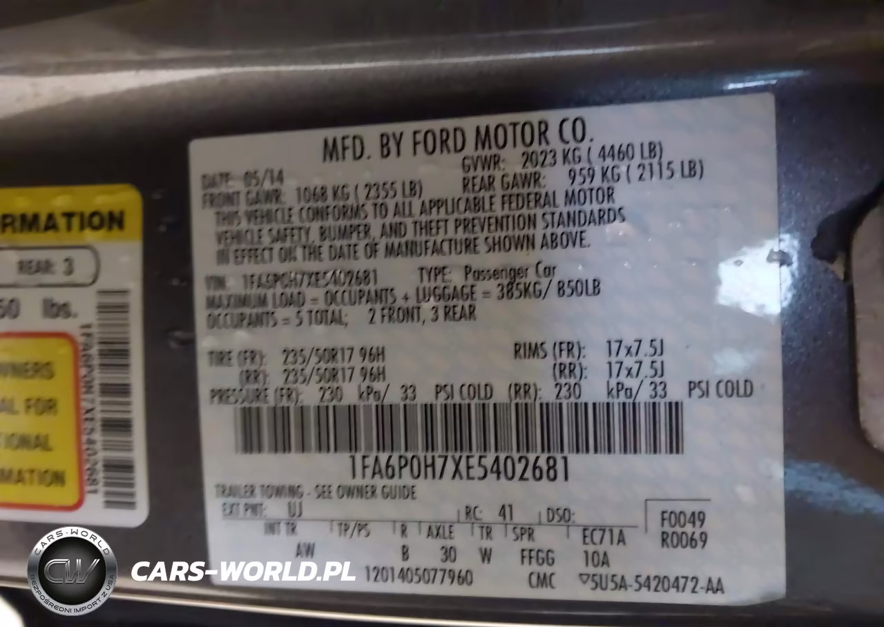 2014 Ford Fusion Se VIN:1FA6P0H7XE5402681 - 9