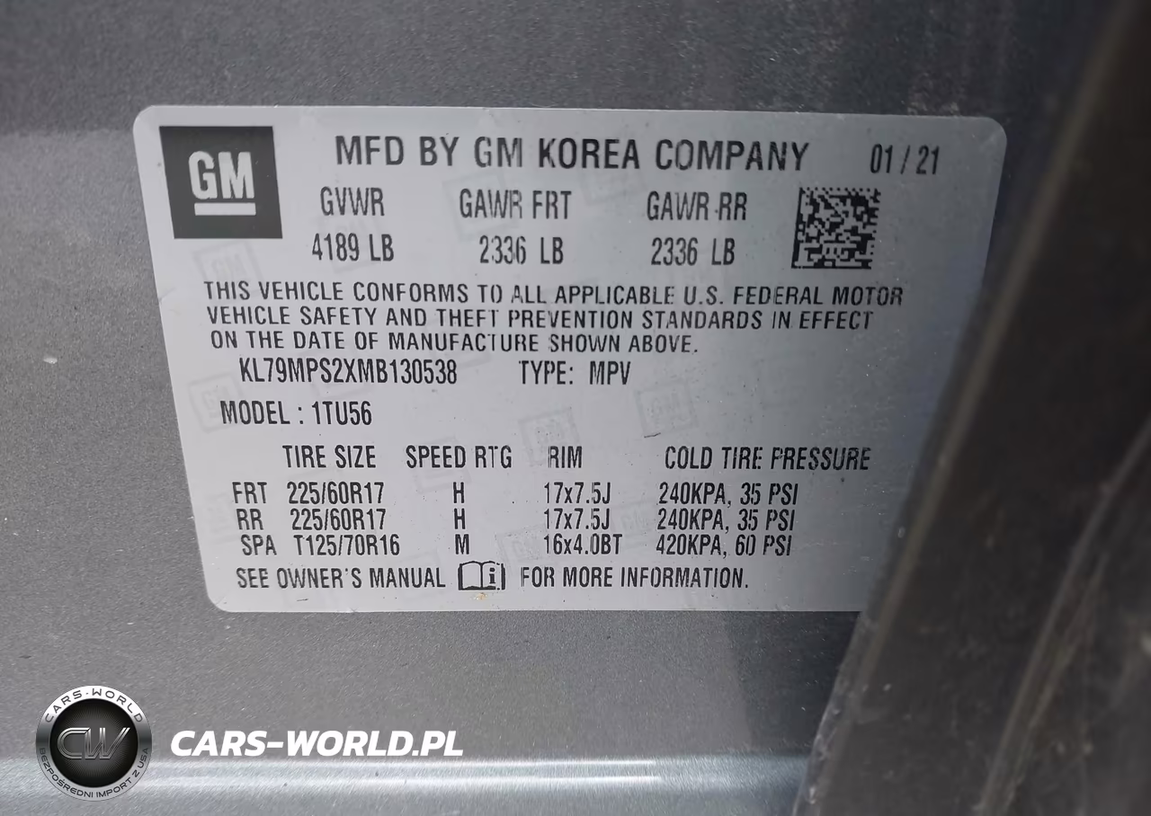 2021 Chevrolet Trailblazer Fwd Lt VIN:KL79MPS2XMB130538 - 9