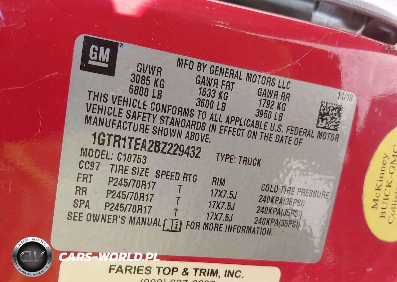 2011 GMC Sierra 1500 Work Truck VIN:1GTR1TEA2BZ229432 - 9