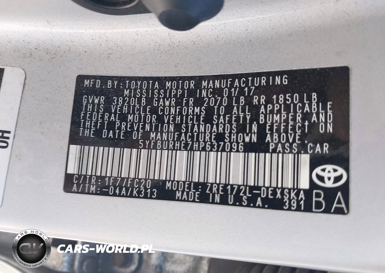 2017 Toyota Corolla Se Special Edition VIN:5YFBURHE7HP637096 - 9