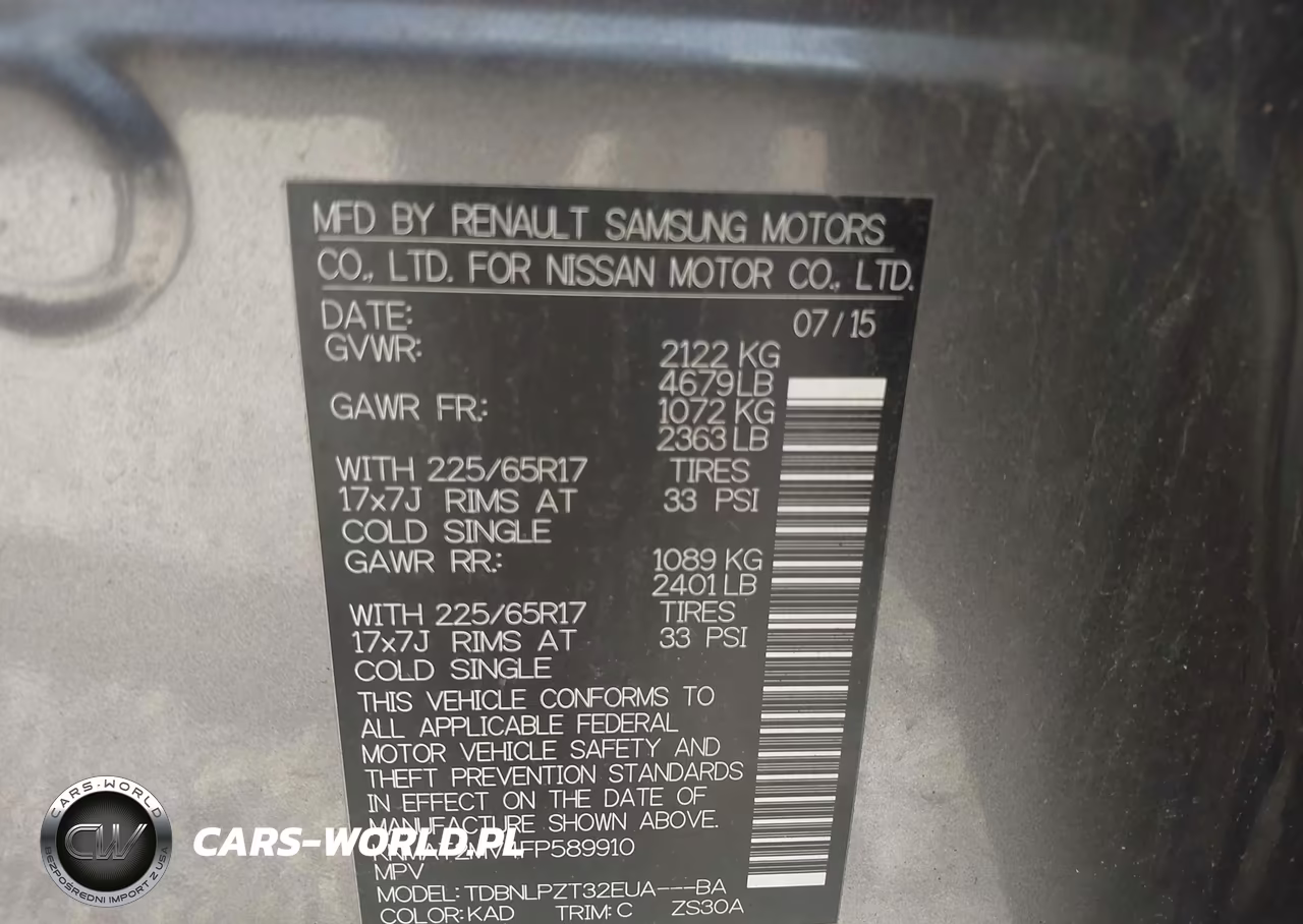 2015 Nissan Rogue S VIN:KNMAT2MV4FP589910 - 9