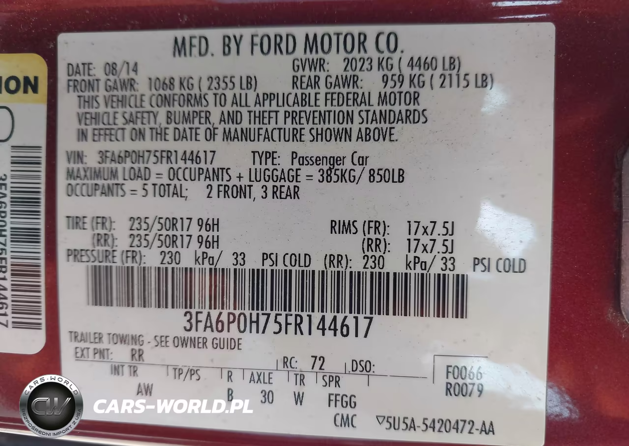 2015 Ford Fusion Se VIN:3FA6P0H75FR144617 - 9