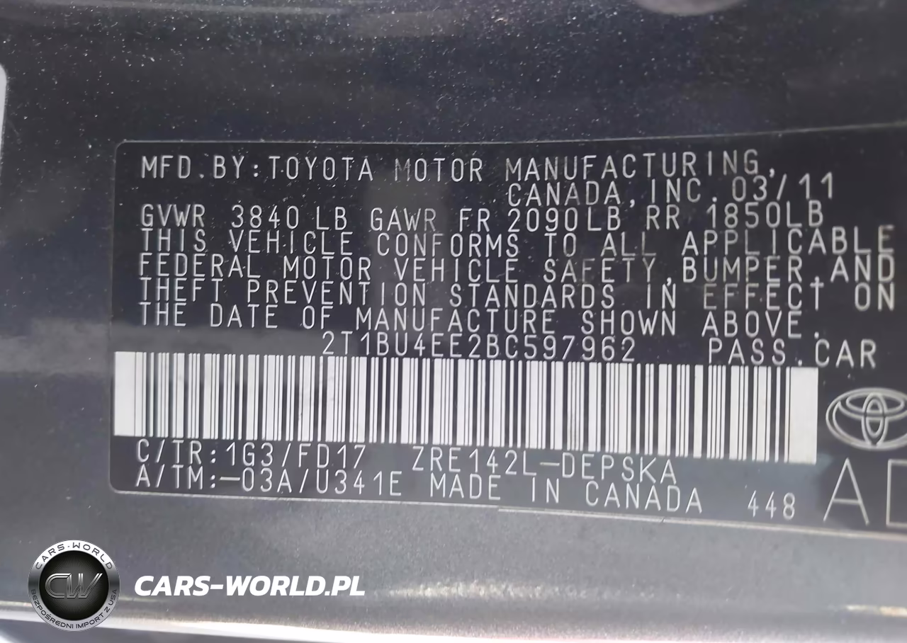 2011 Toyota Corolla S VIN:2T1BU4EE2BC597962 - 9