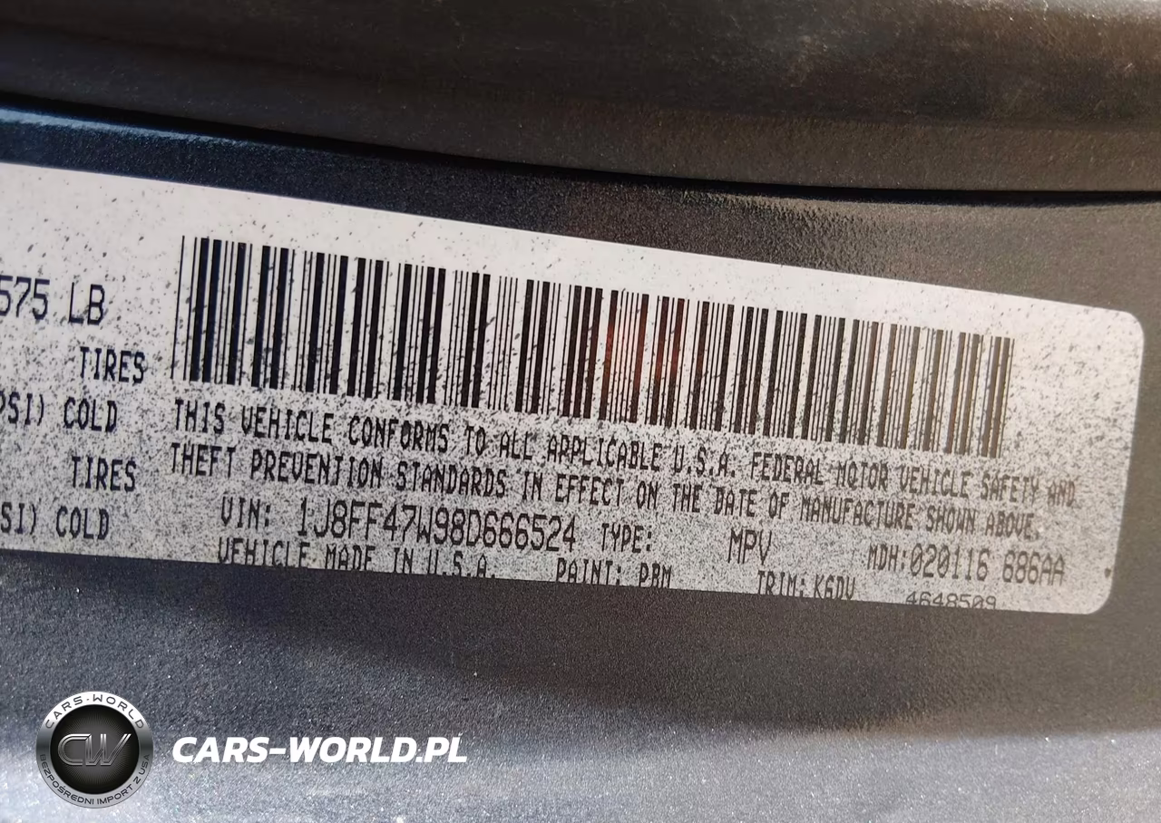 2008 Jeep Compass Sport VIN:1J8FF47W98D666524 - 9