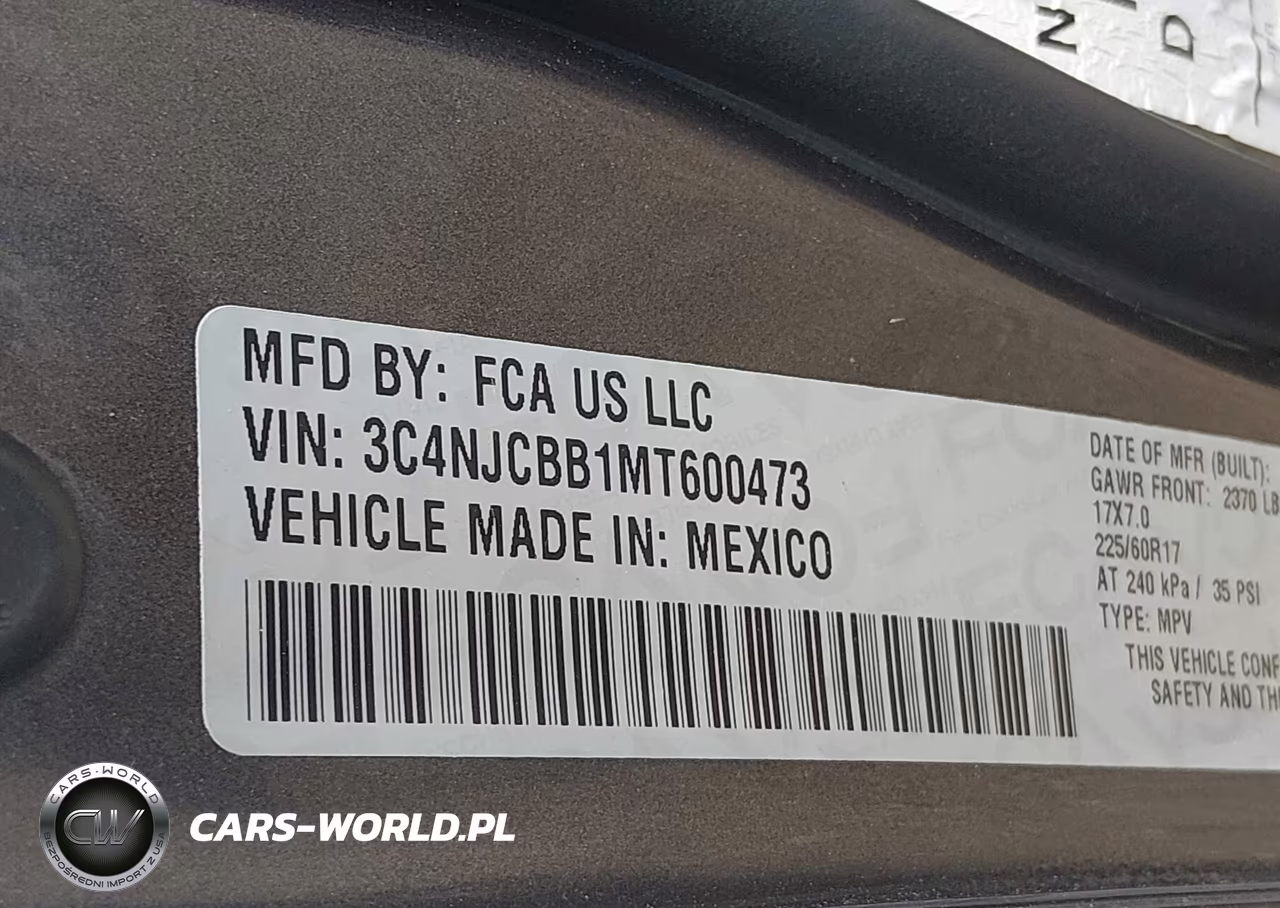 2021 Jeep Compass Latitude Fwd VIN:3C4NJCBB1MT600473 - 9