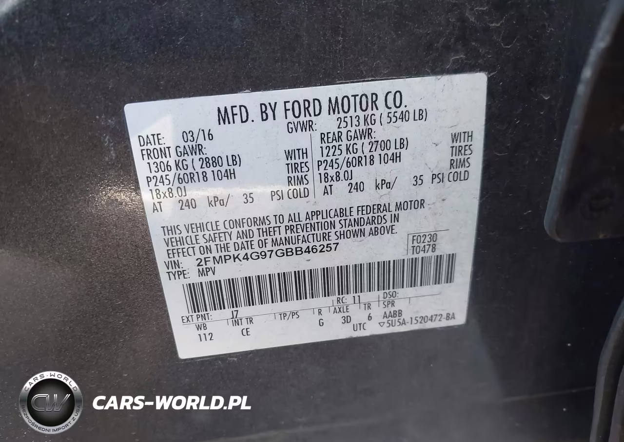 2016 Ford Edge Se VIN:2FMPK4G97GBB46257 - 9