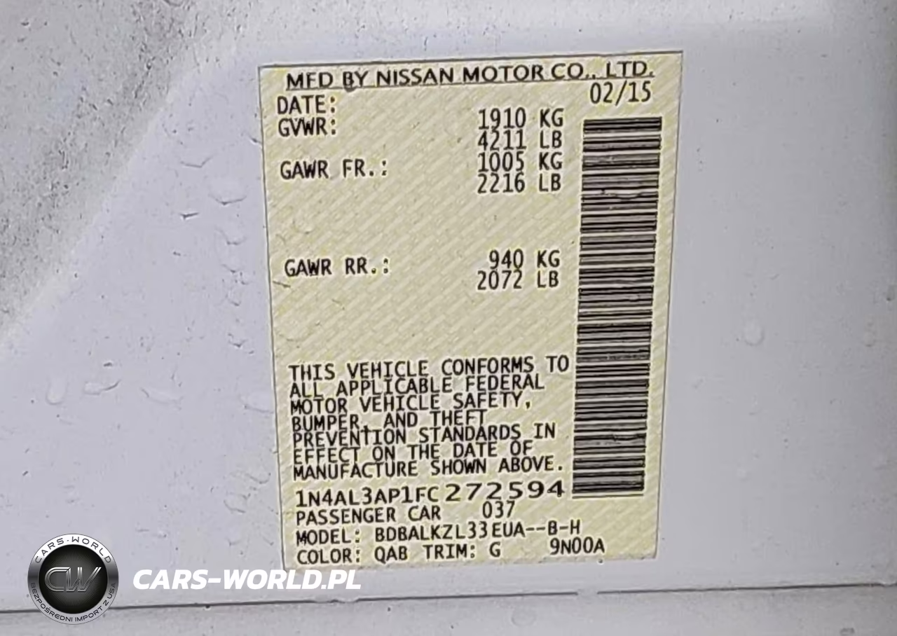 2015 Nissan Altima 2.5 Sv VIN:1N4AL3AP1FC272594 - 9