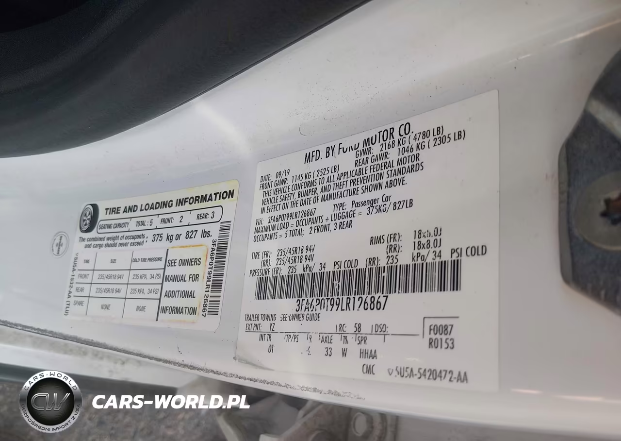 2020 Ford Fusion Se VIN:3FA6P0T99LR126867 - 9