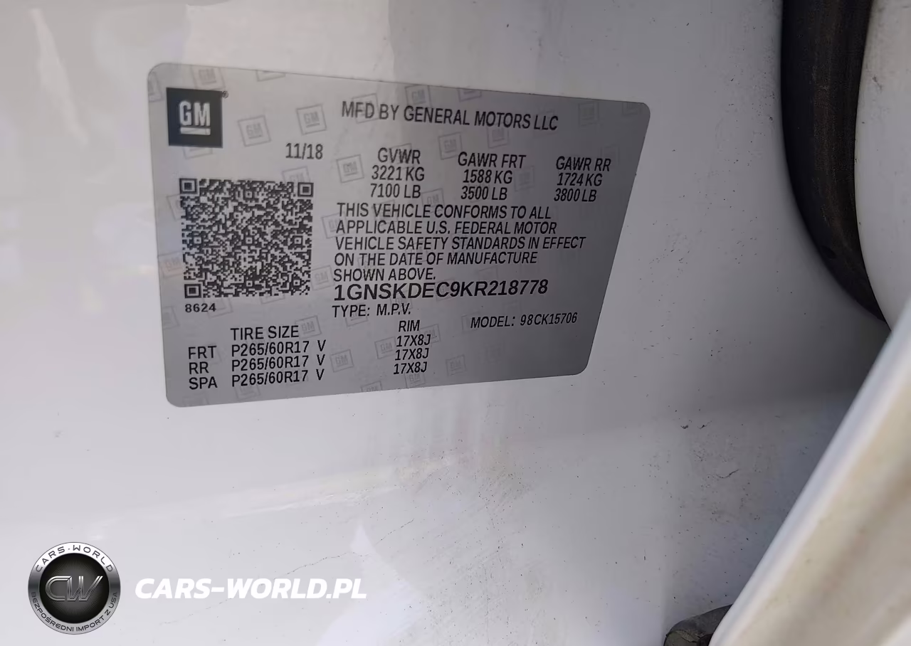 2019 Chevrolet Tahoe Commercial Fleet VIN:1GNSKDEC9KR218778 - 9