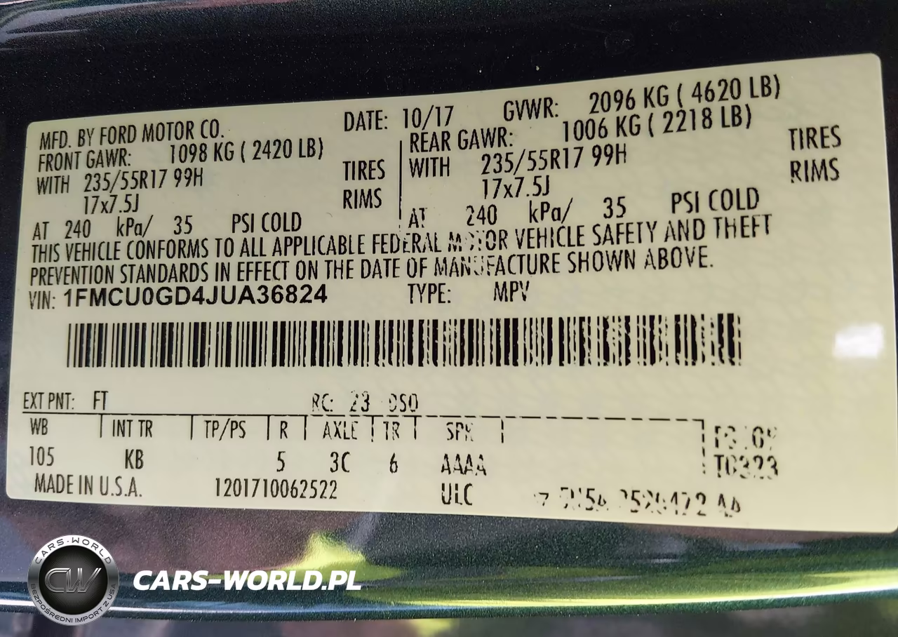 2018 Ford Escape Se VIN:1FMCU0GD4JUA36824 - 9