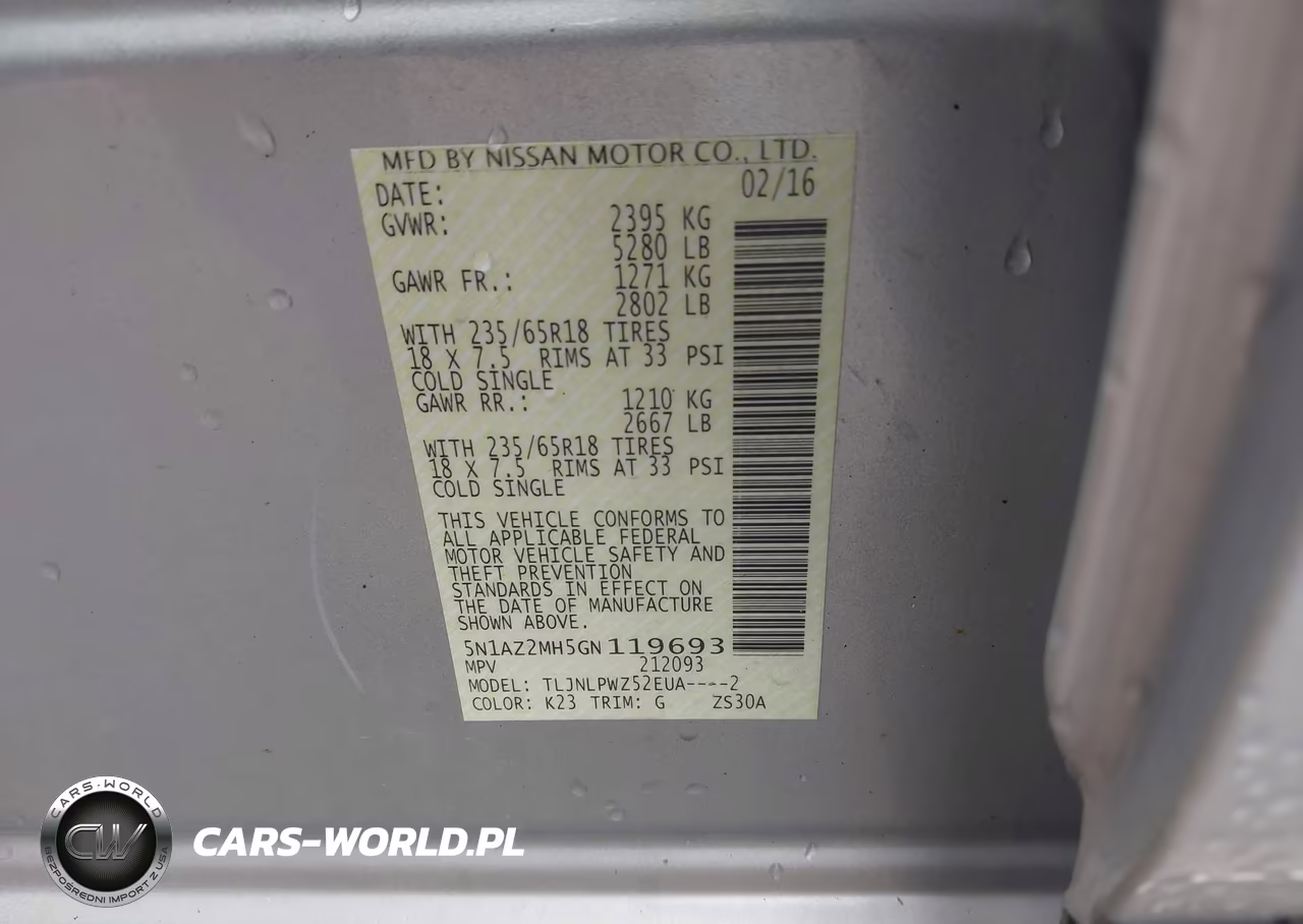 2016 Nissan Murano Platinum-S-Sl-Sv VIN:5N1AZ2MH5GN119693 - 9