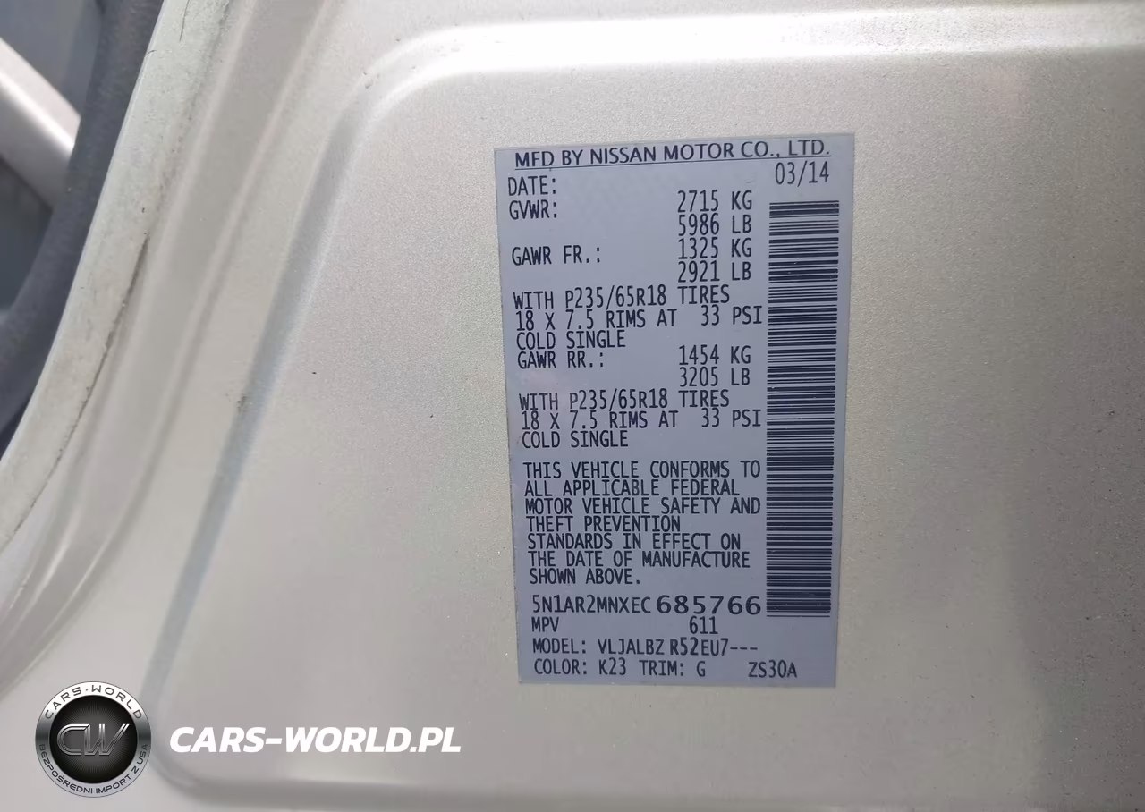 2014 Nissan Pathfinder S VIN:5N1AR2MNXEC685766 - 9