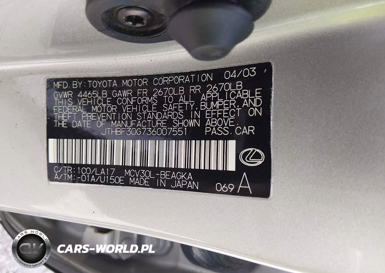 2003 Lexus Es 300 VIN:JTHBF30G736007551 - 9