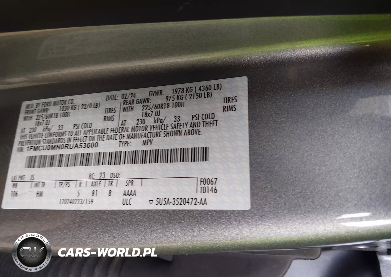 2024 Ford Escape St-Line VIN:1FMCU0MN0RUA53600 - 9