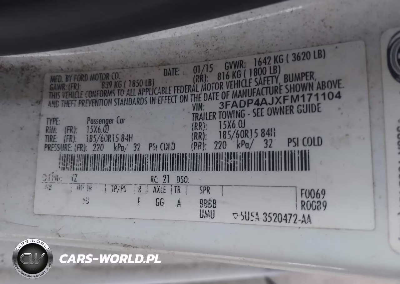 2015 Ford Fiesta S VIN:3FADP4AJXFM171104 - 9