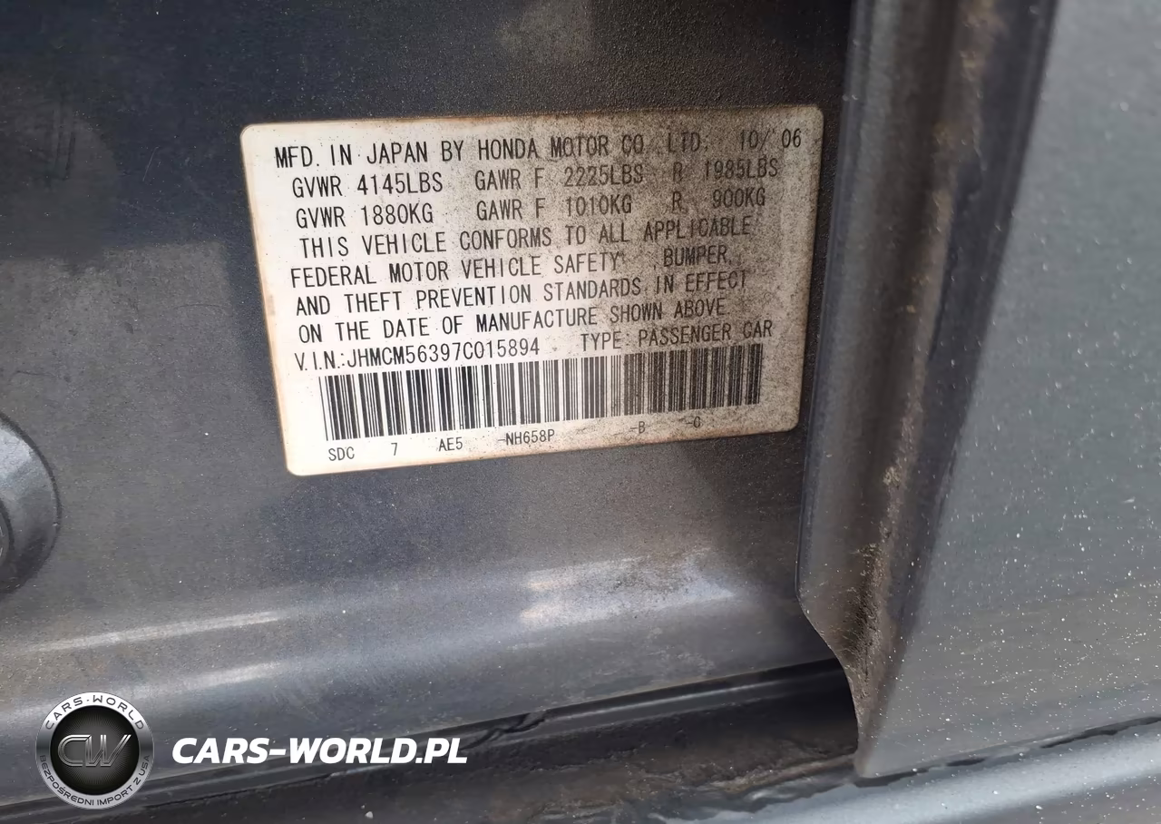 2007 Honda Accord 2.4 Se VIN:JHMCM56397C015894 - 9