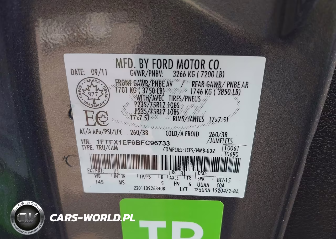 2011 Ford F-150 Fx4-Lariat-Stx-Xl-Xlt VIN:1FTFX1EF6BFC96733 - 9