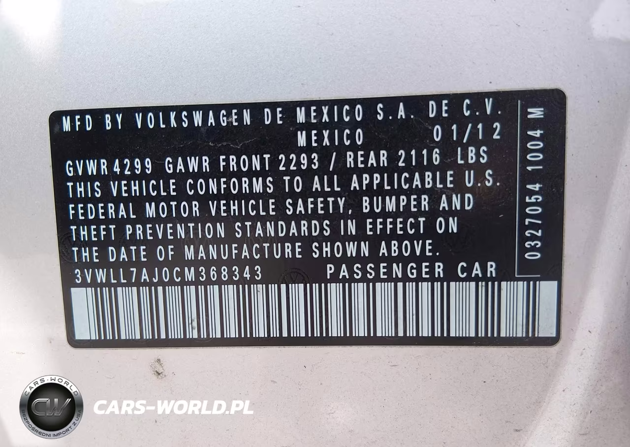 2012 Volkswagen Jetta 2.0L Tdi VIN:3VWLL7AJ0CM368343 - 9