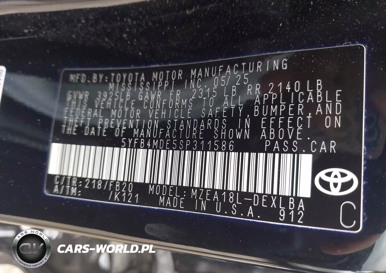 2025 Toyota Corolla Le VIN:5YFB4MDE5SP311586 - 9