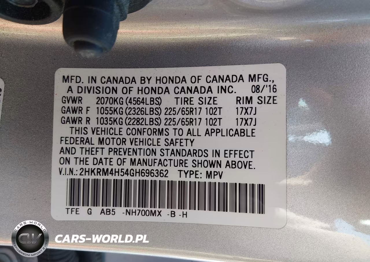 2016 Honda Cr-V Ex VIN:2HKRM4H54GH696362 - 9