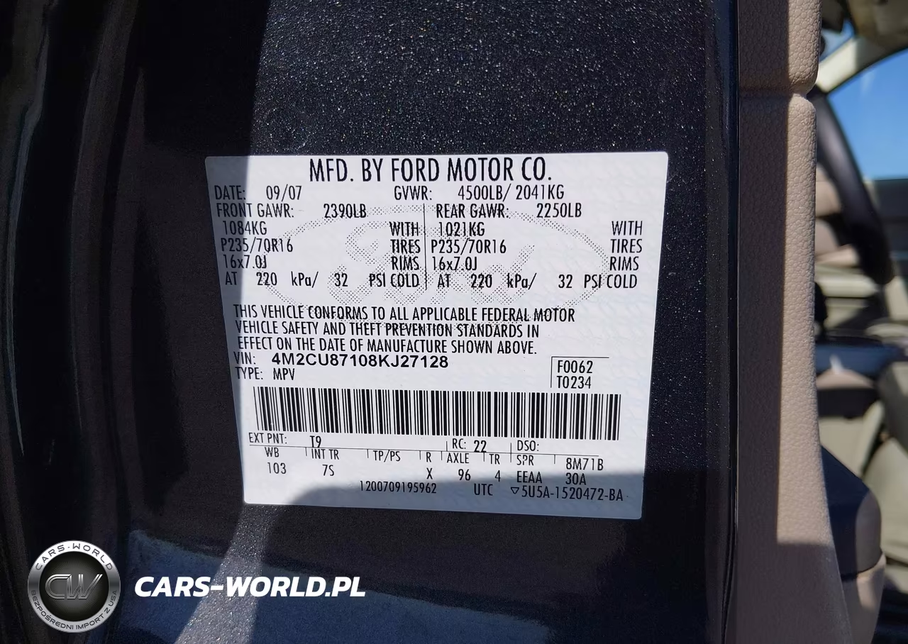 2008 Mercury Mariner Premier VIN:4M2CU87108KJ27128 - 9