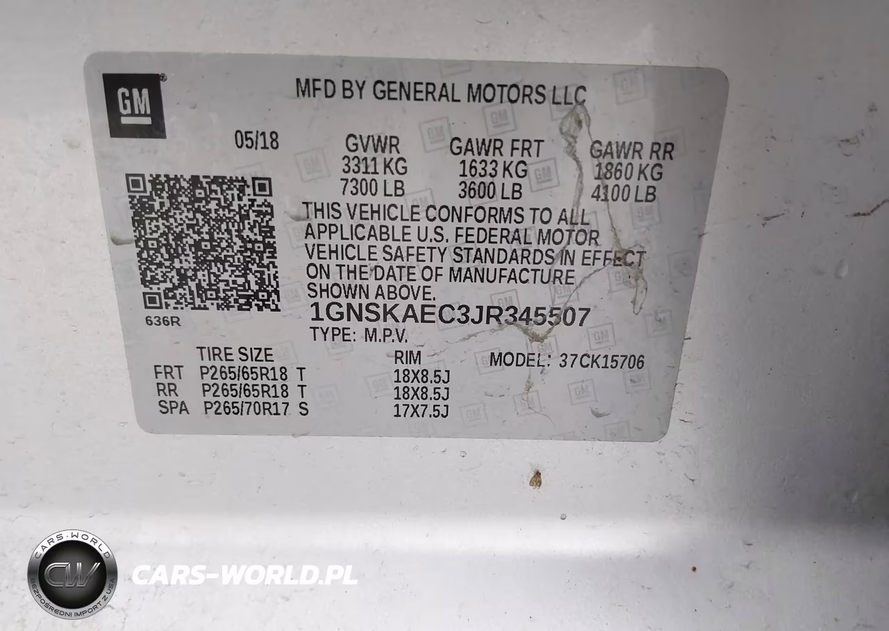 2018 Chevrolet Tahoe Ls VIN:1GNSKAEC3JR345507 - 9