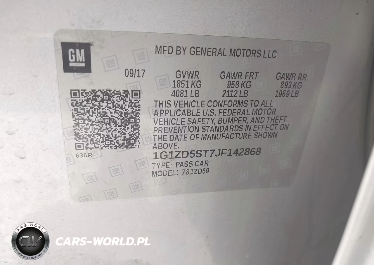 2018 Chevrolet Malibu Lt VIN:1G1ZD5ST7JF142868 - 9