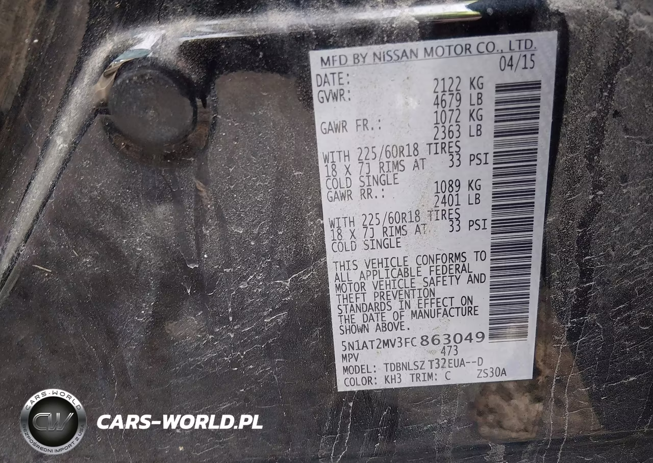 2015 Nissan Rogue Sl VIN:5N1AT2MV3FC863049 - 9