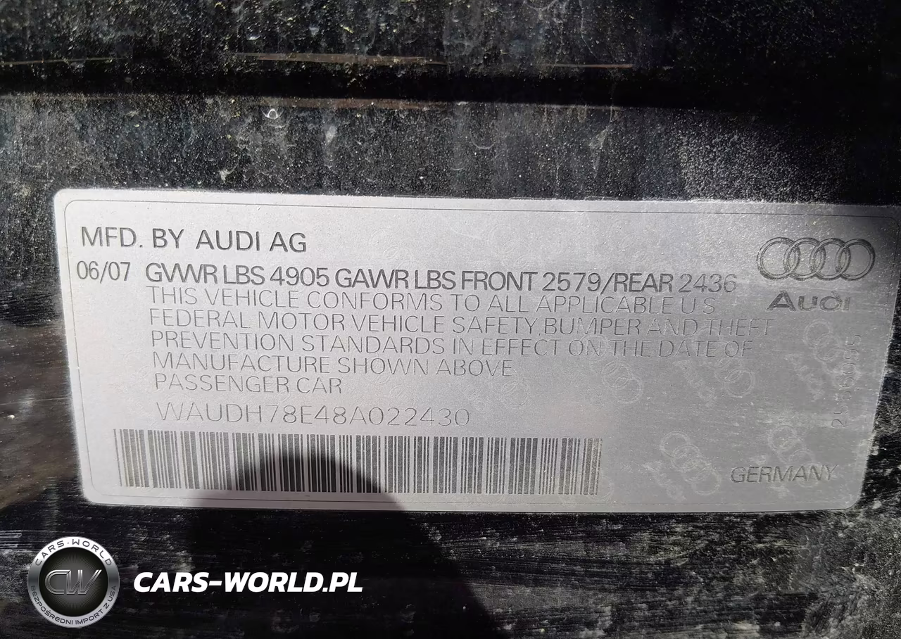 2008 Audi A4 3.2 VIN:WAUDH78E48A022430 - 9