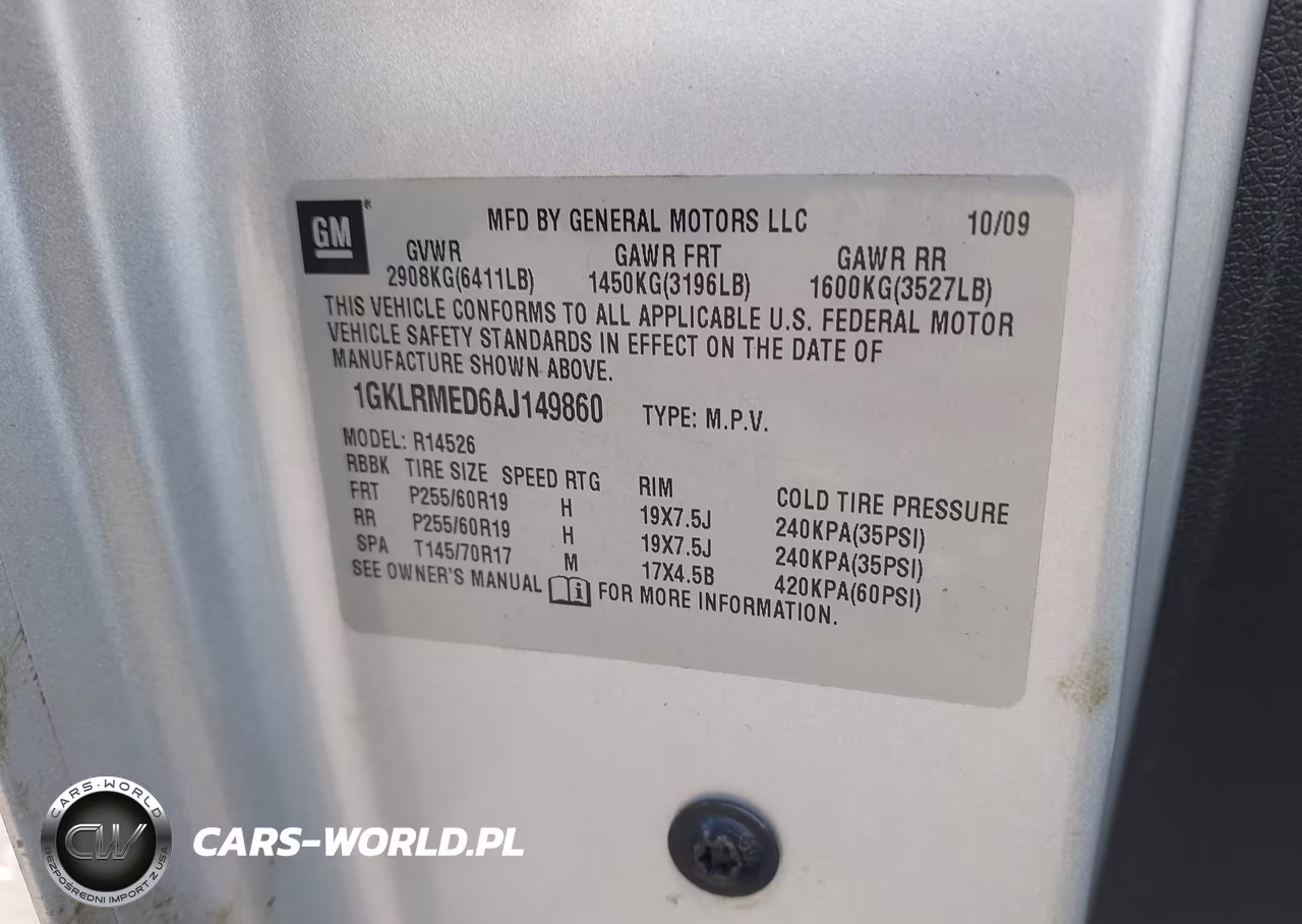 2010 GMC Acadia Slt-1 VIN:1GKLRMED6AJ149860 - 9