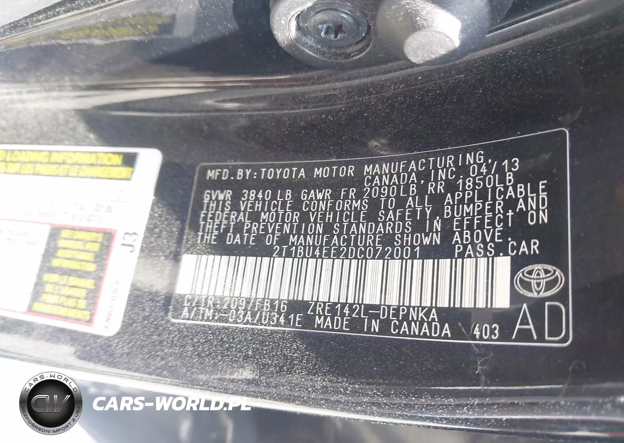 2013 Toyota Corolla Le VIN:2T1BU4EE2DC072001 - 9