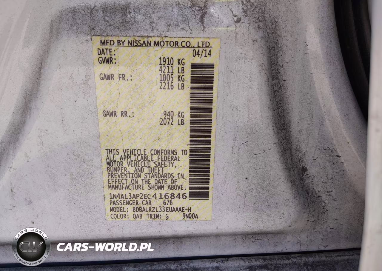 2014 Nissan Altima 2.5 S VIN:1N4AL3AP2EC416846 - 9