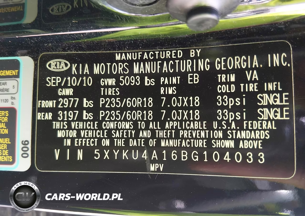 2011 Kia Sorento Ex VIN:5XYKU4A16BG104033 - 9