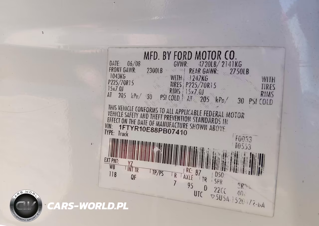 2008 Ford Ranger Xl-Xlt VIN:1FTYR10E88PB07410 - 9