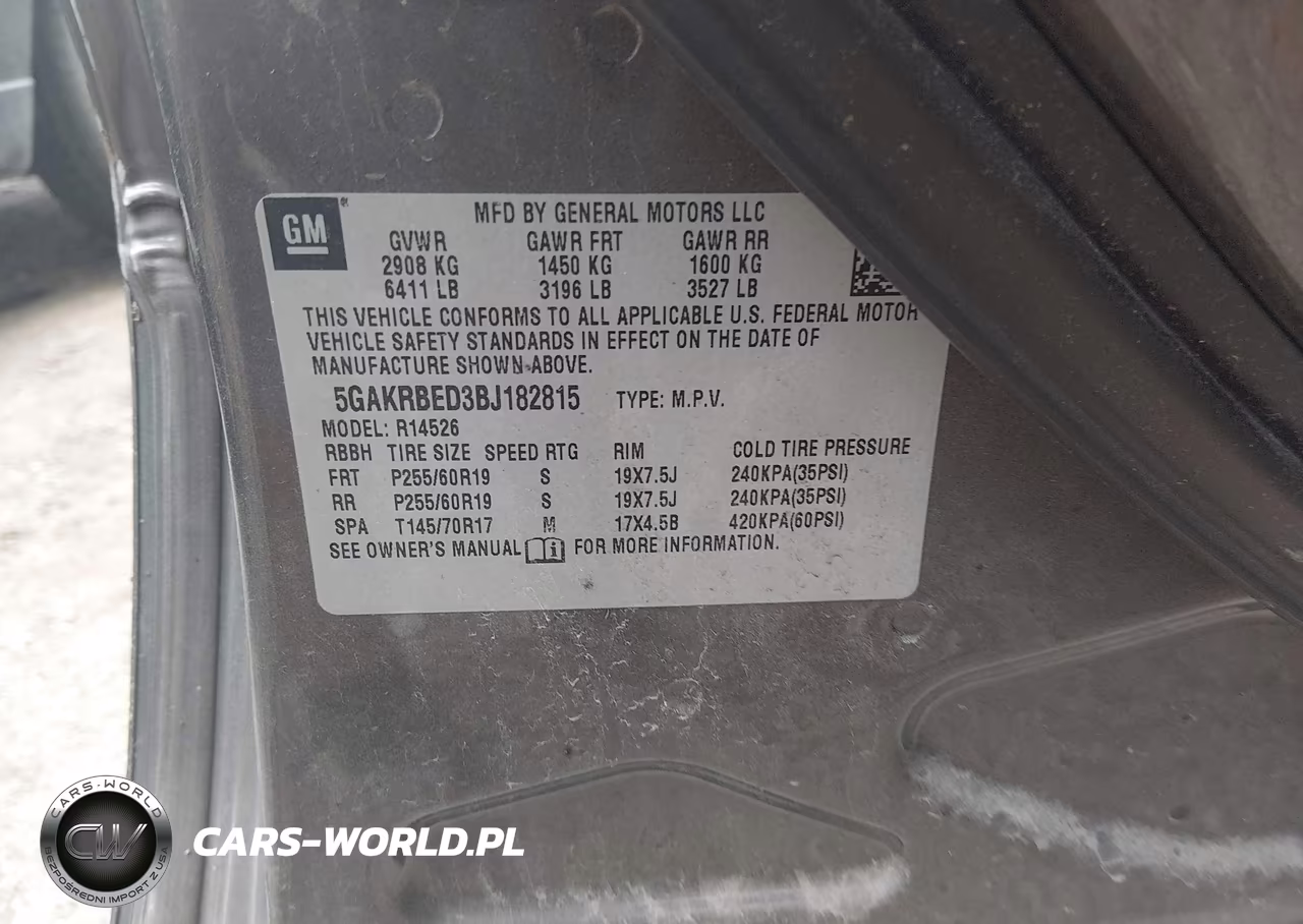 2011 Buick Enclave 1Xl VIN:5GAKRBED3BJ182815 - 9
