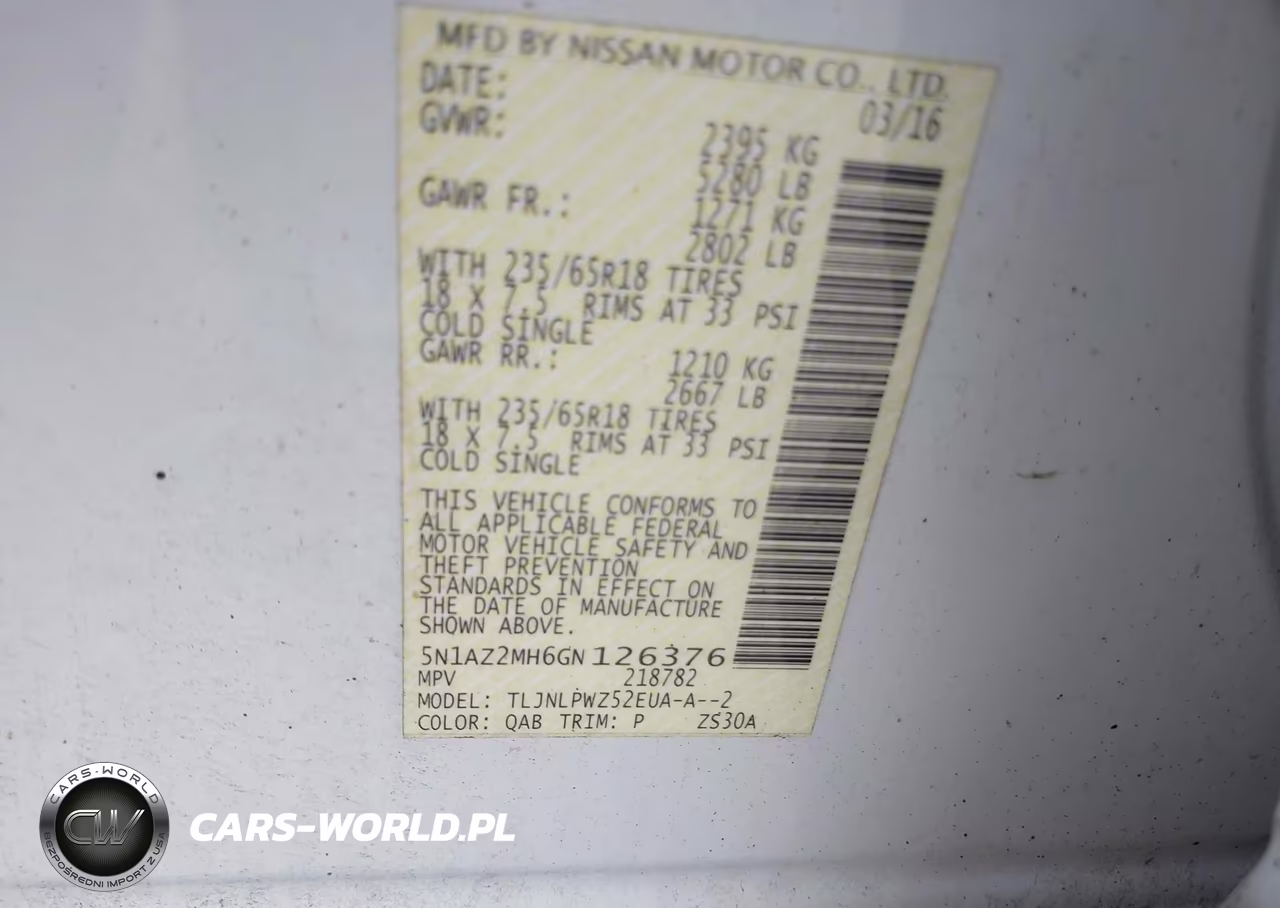 2016 Nissan Murano S VIN:5N1AZ2MH6GN126376 - 9