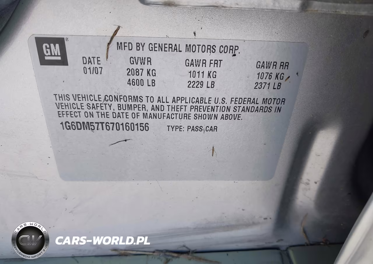 2007 Cadillac Cts Base W-1Sa VIN:1G6DM57T670160156 - 9