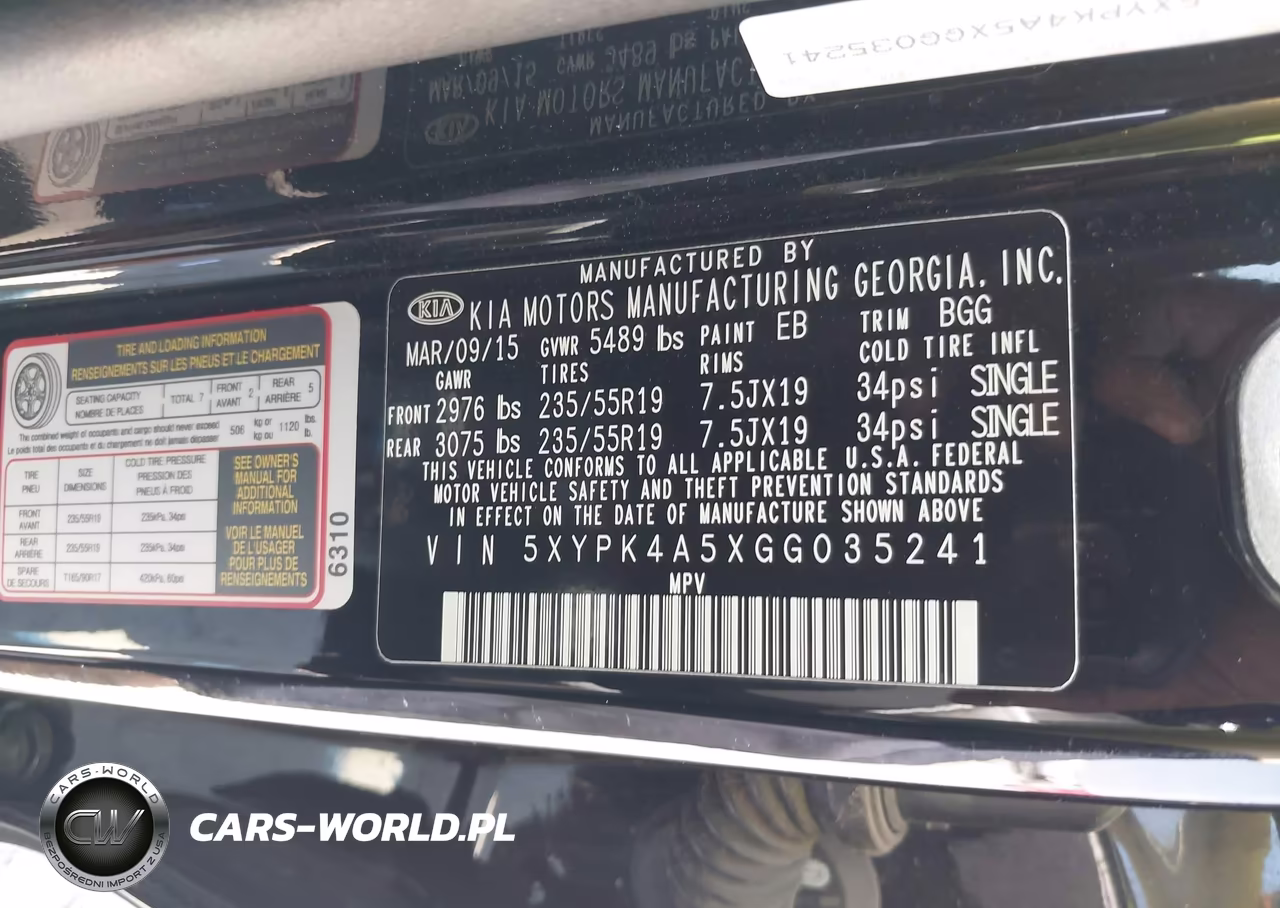 2016 Kia Sorento 3.3L Sx VIN:5XYPK4A5XGG035241 - 9