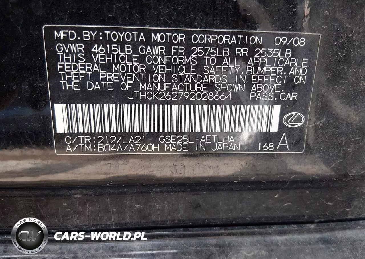 2009 Lexus Is 250 VIN:JTHCK262792028664 - 9