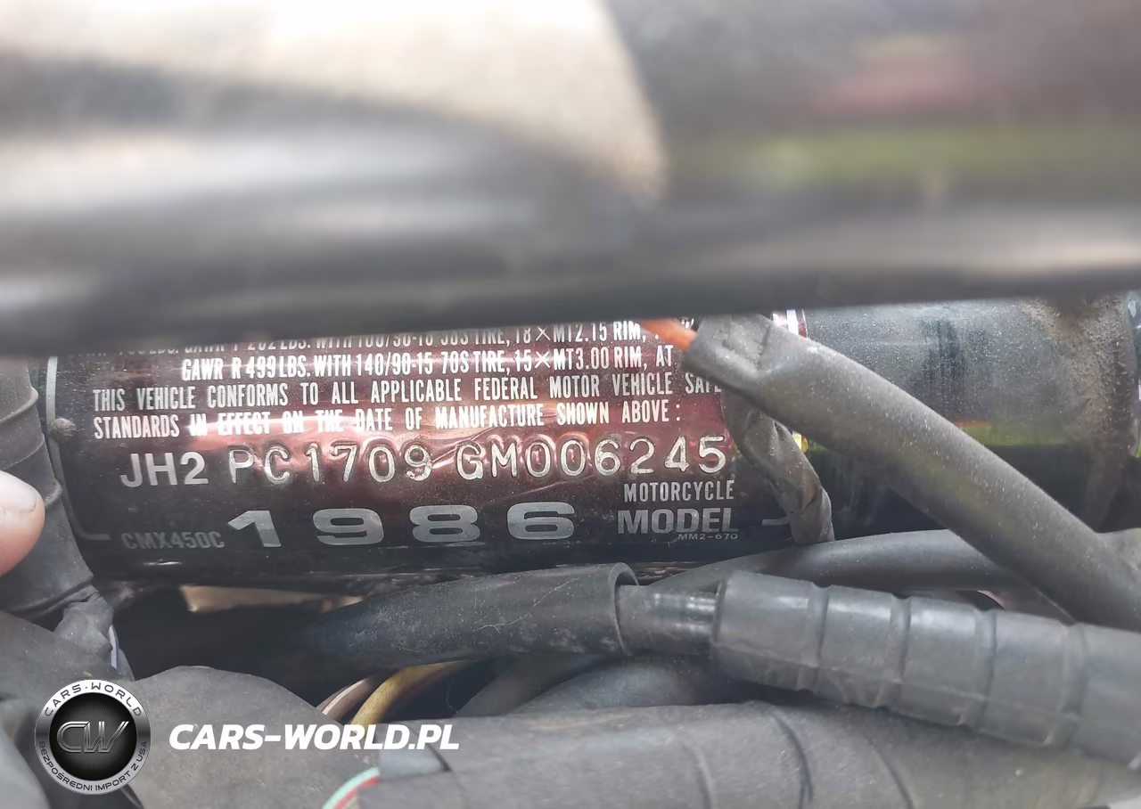 1986 Honda Cmx450 C VIN:JH2PC1709GM006245 - 10