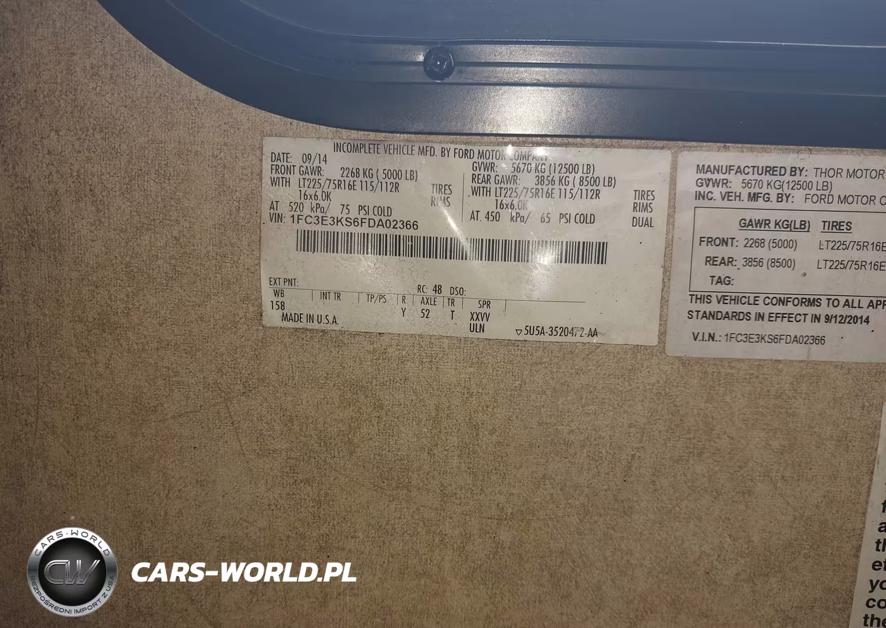 2015 Ford E-350 Stripped VIN:1FC3E3KS6FDA02366 - 9